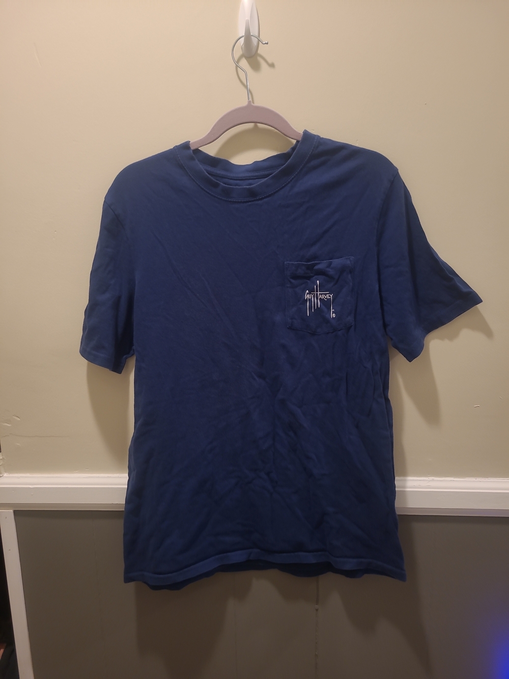 Guy Harvey Navy Mens Medium Graphic Pocket Tee Fishing